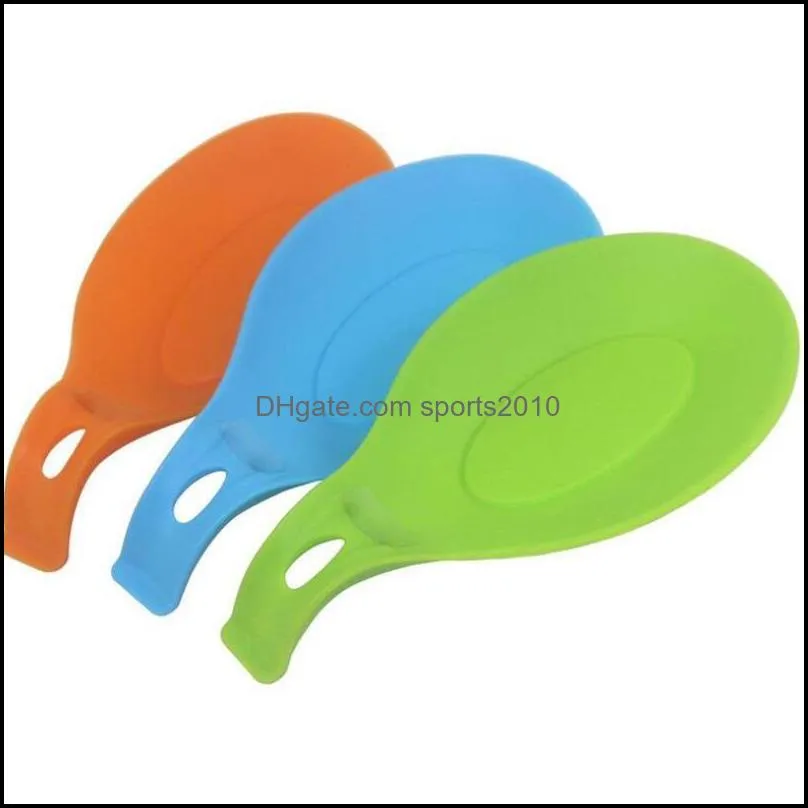 New Resistant Silicone Spoon Rest Utensil Spatula whisk fork Holder mats pads Kitchen Table Tool LX9038