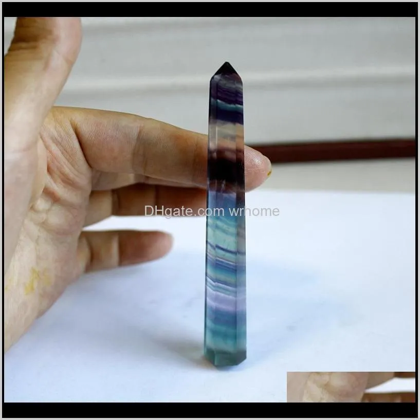 Natural Colorful Fluorite Crystal Quartz Tower Quartz Point Fluorite Crystal Obelisk Wand Healing Crystal 15 sizes