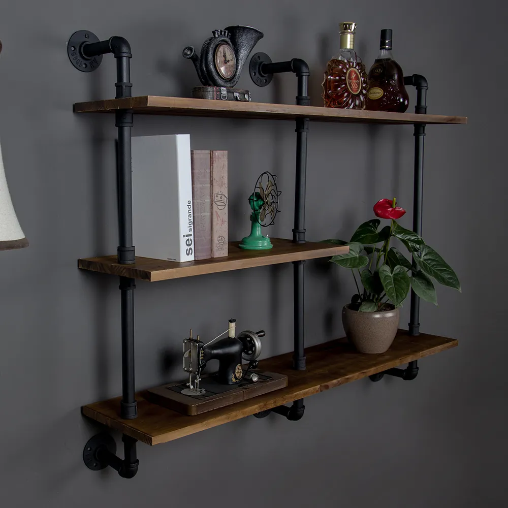 Estantes De Pared De Hierro Forjado: Estante De 3 Niveles De Tubería  Industrial Para Decoración Del Hogar, Sala De Estar Y Almacenamiento De  Estanterías De Cocina, Estante De Hierro Resistente De 188,86 € | DHgate, image size:1000x1000