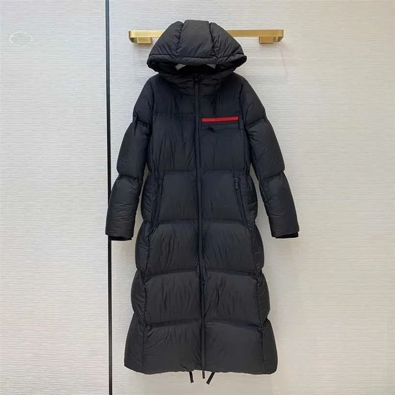 Manteau en duvet d'oie de qualité supérieure pour femmes, 4 couleurs, capuche, fermeture éclair, couleur unie, pardessus long, veste chaude d'hiver 211007