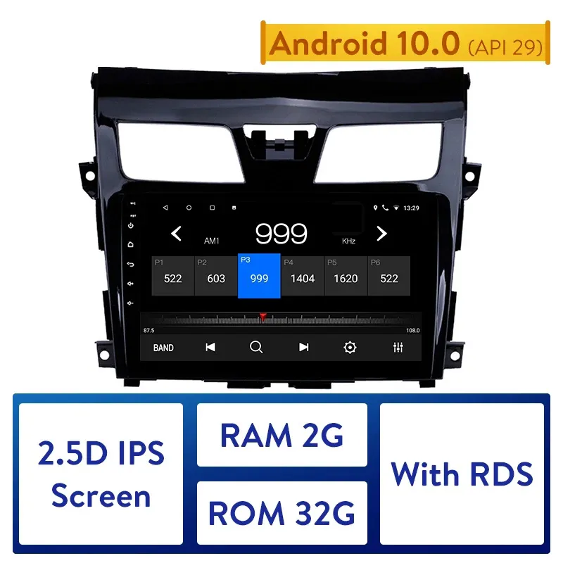 Android 10.0 9 بوصة سيارة دي في دي راديو لاعب الوسائط المتعددة 2013-2017 نيسان Teana 2din WiFi GPS دعم بلوتوث 8 النواة
