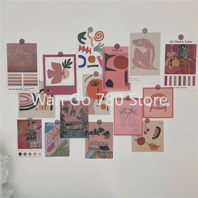 Adesivos de Parede 30 Pcs Linhas Abstratas Arte Pintura Poster Papel Decoração Pogal Adesivos Vintage Adesivo Decoração Home