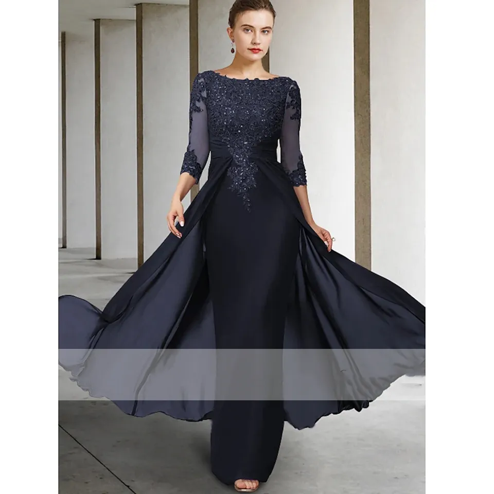 Purple Lace Appliqued Sheath Formal dress with sleeves with Beads and Jewel Neckline for Women - Perfect for Formal Occasions, of the Bride/Groom, and Purple Lace Appliqued Sheath Formal dress with sleeves with Beads and Jewel Neckline for Women - Perfect for Formal Occasions, of the Bride/Groom, and