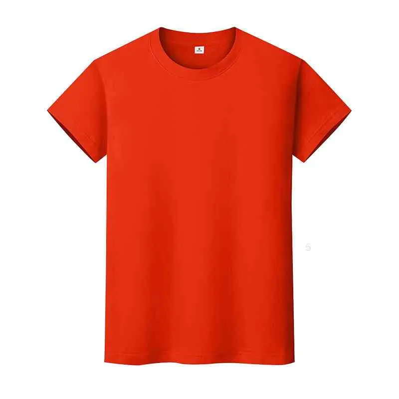 Nouveau t-shirt de couleur solide ronde en coton d'été Chemise à manches courtes à manches courtes et à manches longues ZM88F