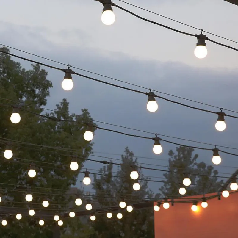 Guirlande lumineuse Vintage à 75LED, 5M, 10 ampoules/10M, 20 ampoules laiteuses connectables, guirlande lumineuse de noël pour fête sur patio extérieur, éclairage de guirlande