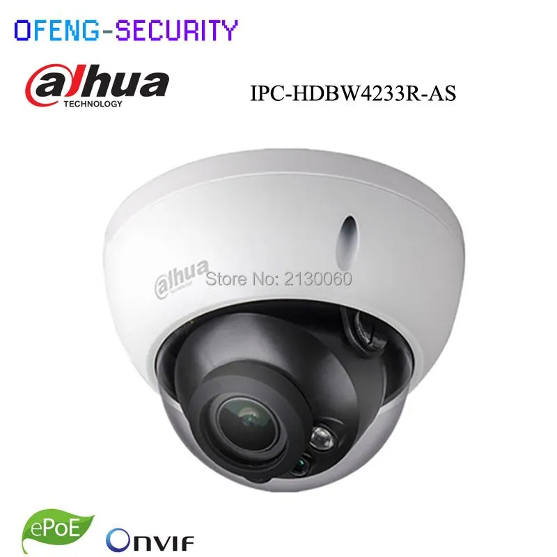 Cameras Dahua 2MP IR Mini Dome Network Camera DH-IPC-HDBW4233R-AS Audio SD Card Stellar H265/H264 Poe IP IPC-HDBW4233R-AS