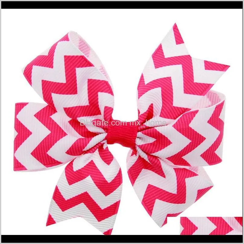 hot sale baby bow hairpins girls grosgrain ribbon wave bows with clip boutique bows hairpins for children kids hair accessories