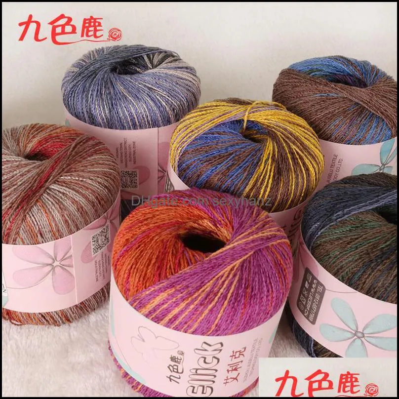 Yarn 50g/Ball Cotton Linen Crochet Thin Threads For Hand Knitting Baby Coat Sweater Stereo