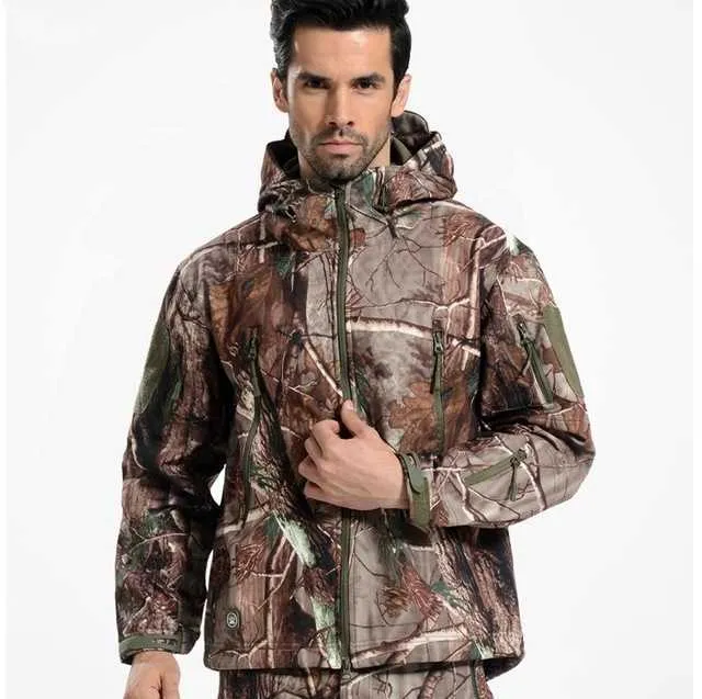 TAD 4.0 Gear Tactical Soft Shell Camouflage Outdoors Hike Jacket Men Army Militar Waterproof Hunter Clothes Set Military Jacket X0621