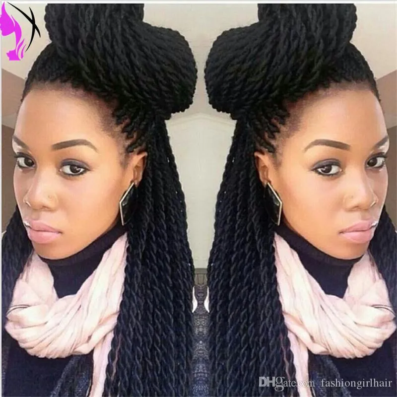 10-30inch Senegalese twist lace front wigs Long Braid Wig Synthetic Braided Lace Wig Glueless Heat Resistant Hair Women Wigs