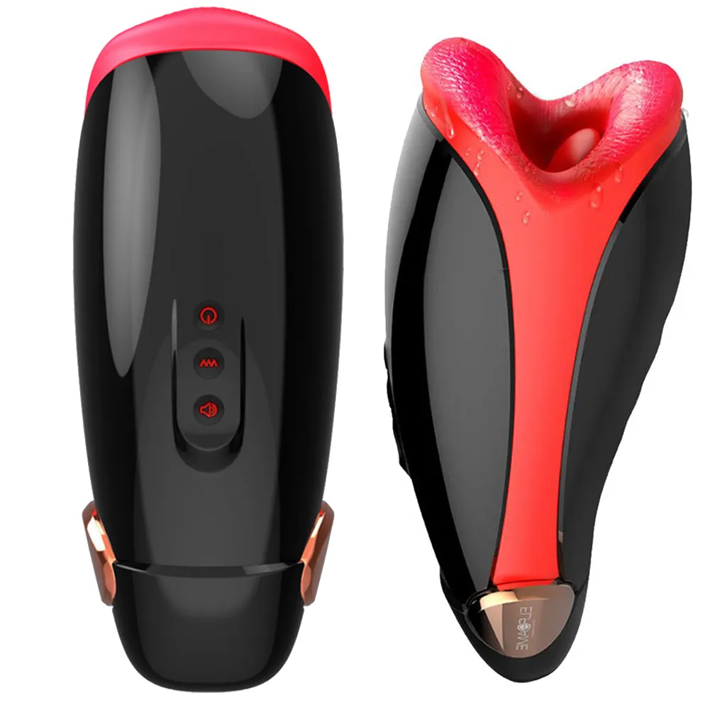 Masturbatore maschile Vibratore per uomini Riscaldamento automatico in silicone Succhiare la tazza del sesso orale Giocattoli intimi per adulti Macchina per pompini