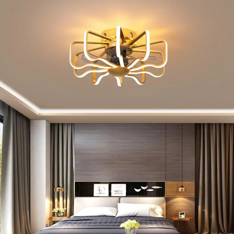 Nordic Bedroom Fan Lamp 110V 220V With Remote Control High Brightness LED Lighting Free Delivery Ceiling Fans