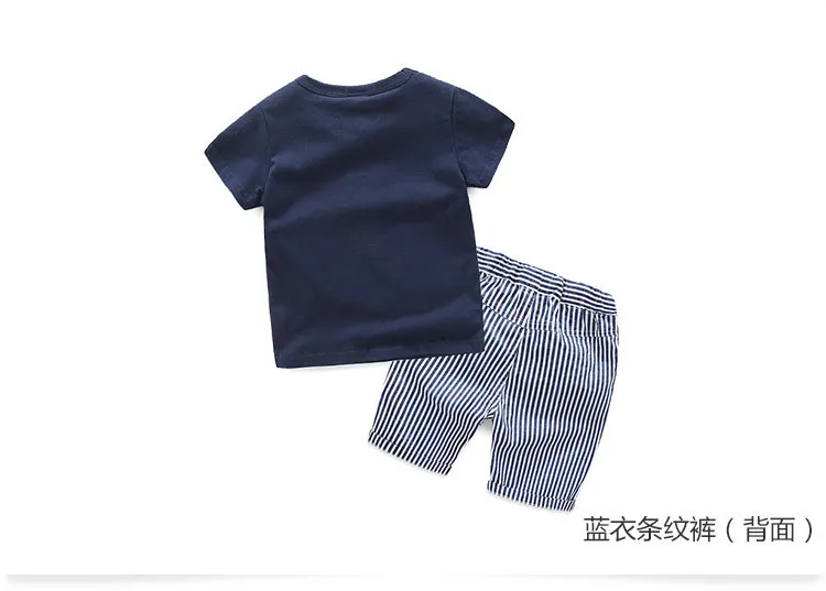  Summer 2-10 Years Little Kids Handsome Boys Cartoon Whale Fish Print T Shirt+Striped Shorts Drawstring 2 Piece Sports Sets (8)