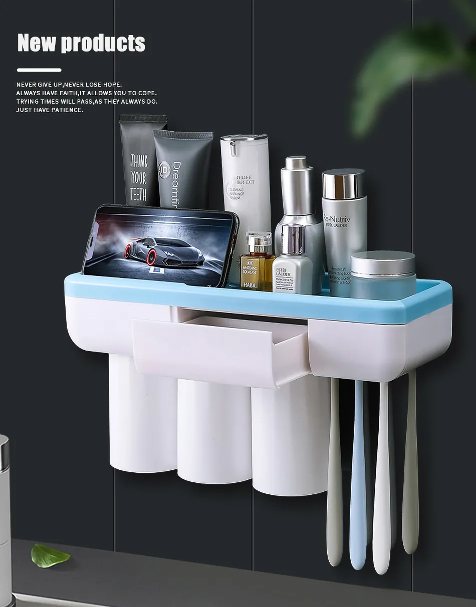 Rack Sticker Toothbrush Rack Co electric toothbrush storage Rack with Magnetic Cover...