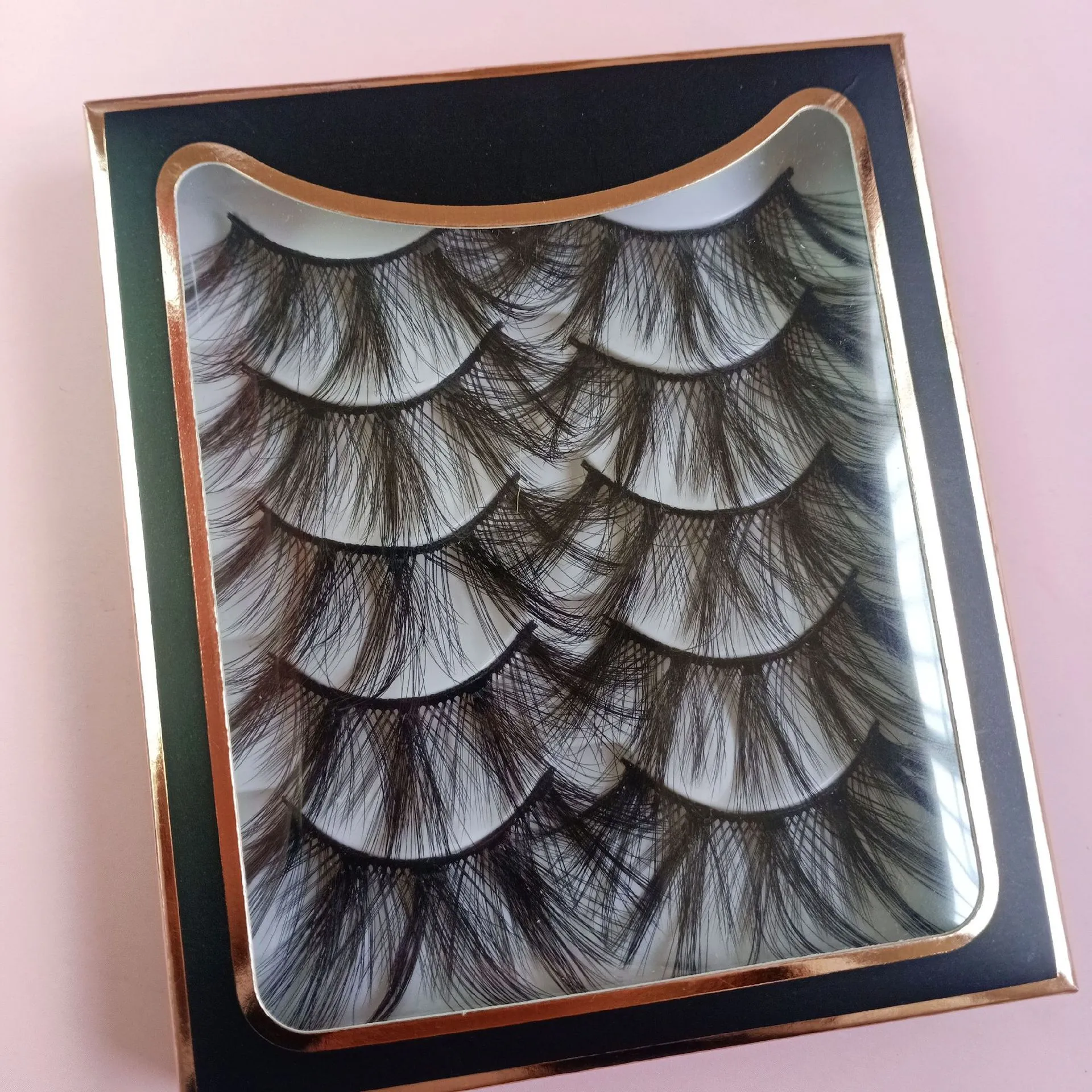 25MM Mink False Eyelashes 5 Pairs with Retail Box Natural Long Thick Handmade Hair Extension Mixed Styles