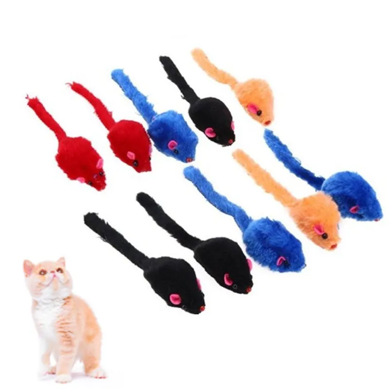 2 cale Pluszowe Mysz Zabawki Cat Solid Color Wantle Mouses Tease The Cats Toy Blue Red Black 5x3cm 0 45WC Q2