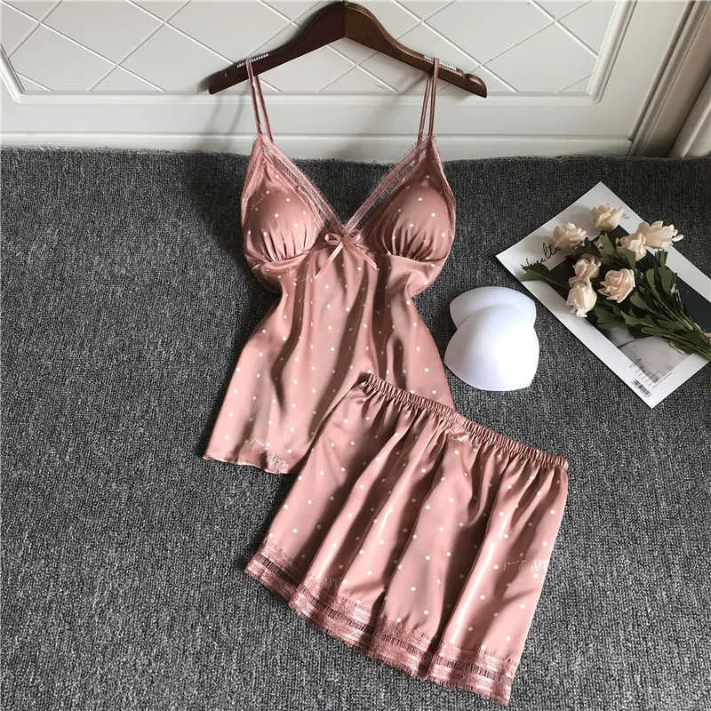 QWEEK Lace Pajamas For Woman Satin Pijama Mujer Sexy Lounge Wear