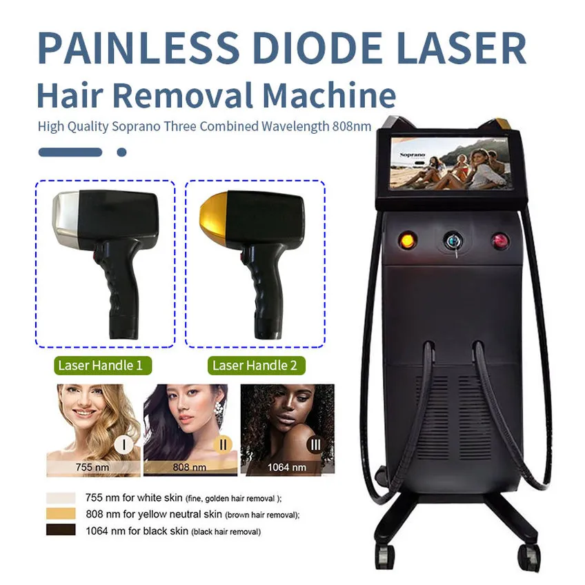 Ice Platinum Diode Laser 755 808 1064 Permanent Hair Remover Tria Beauty Hair Removal Laser 4x Hårborttagning Laser
