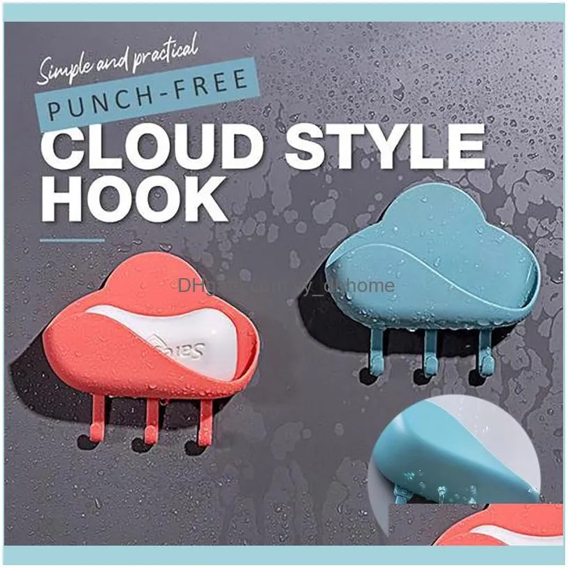 Cloud Shape Soap Box Punch-free Key Holder Home Storage Dishs Bathroom kitchen Holder Tray Accessories bathroom gadgets1