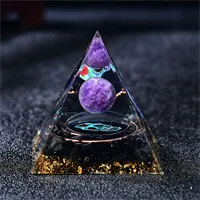 Magic Orgonite Pyramid 홈 DIY 사슴 Chakra 자수정 Quartz Sphere 흑요석 기본 치유 크리스탈 구형 장식 컬렉션 선물