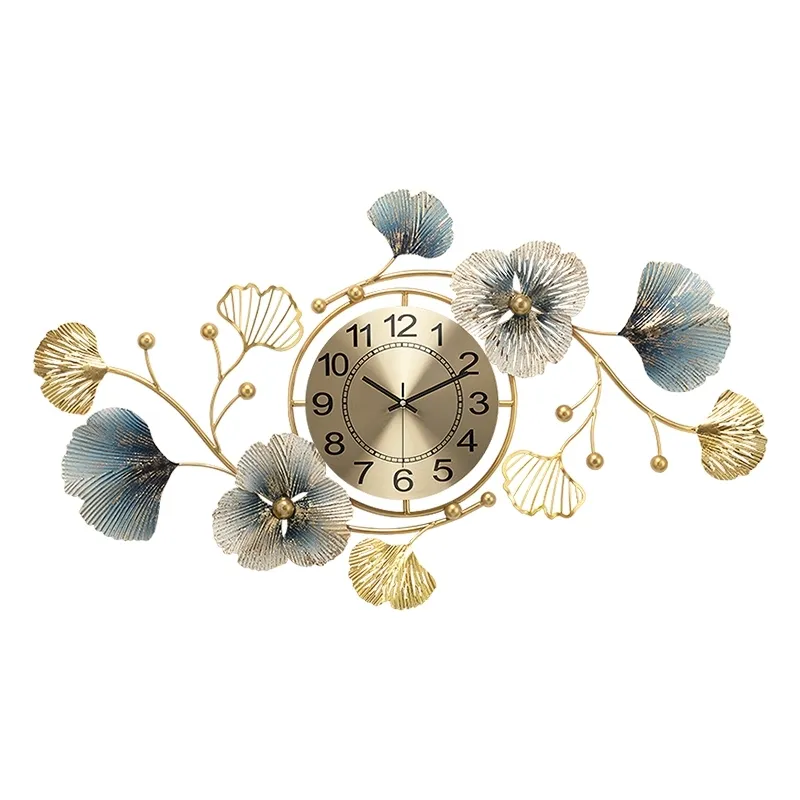 Orologio da parete di arte moderna in stile cinese Luxury Living Silent Creative 3d Grandi orologi da parete Ristorante Reloj Pared Home Decor DL60WC 210401