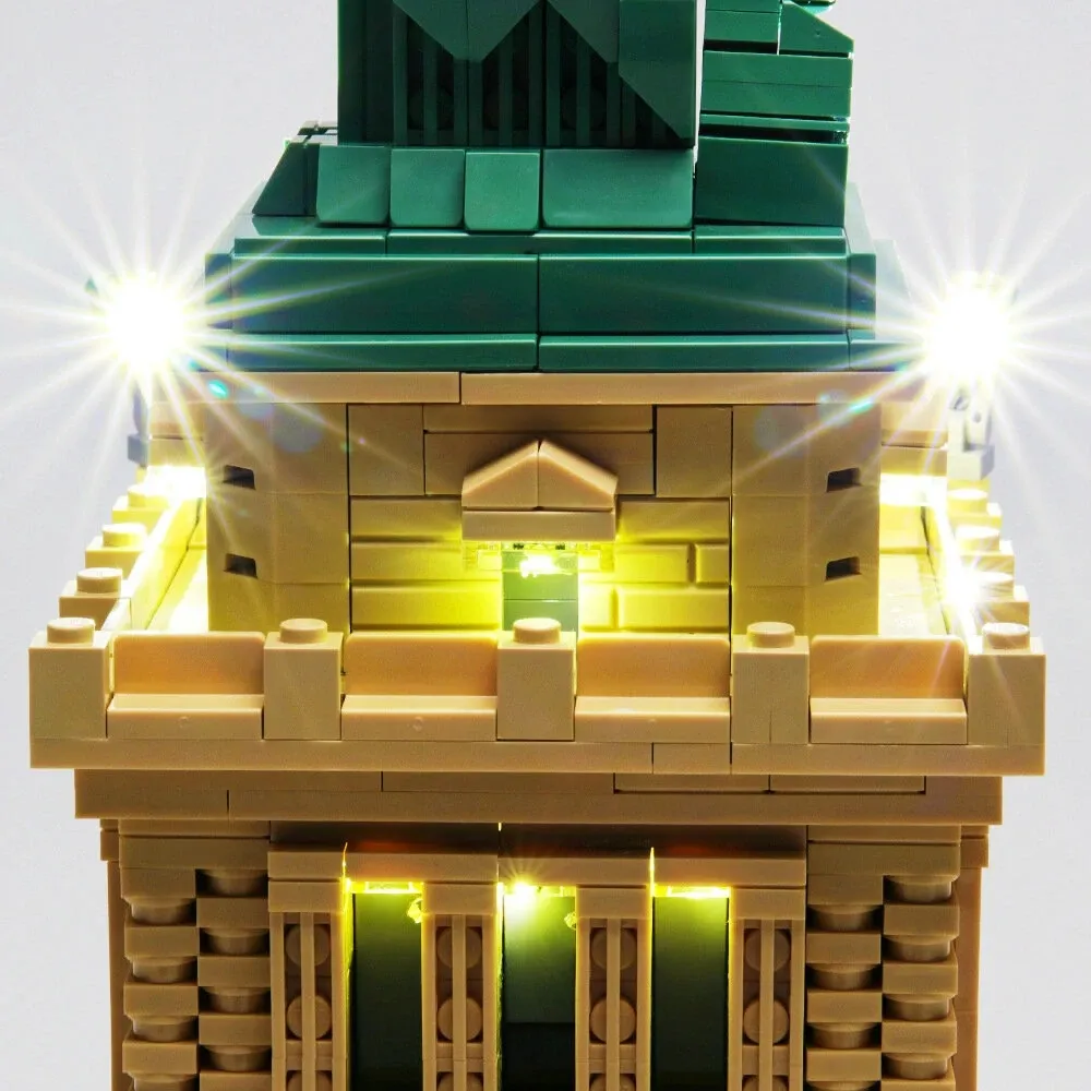 YeaBricks DIY LED Light Lighting Kit endast för LEGO 21042 Staty of Liberty Building Block Bricks Toy