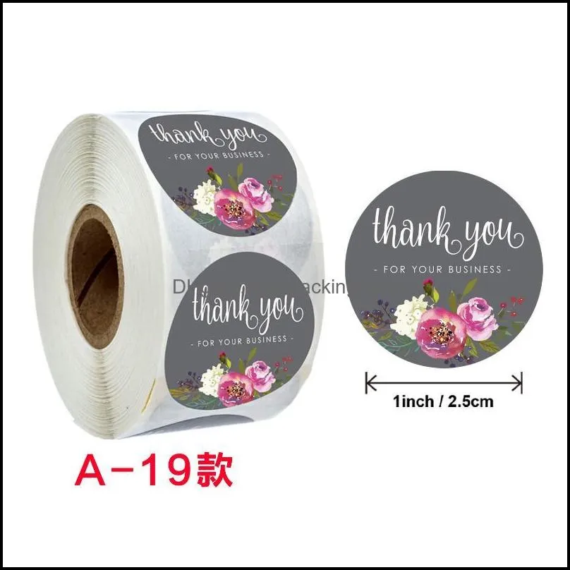 WhatIlife 500Pcs Wedding Birthday Party Festival Gifts Sealing Stickers Flower Thank You Print Diary Scrapbooking Sticke Labels Gift