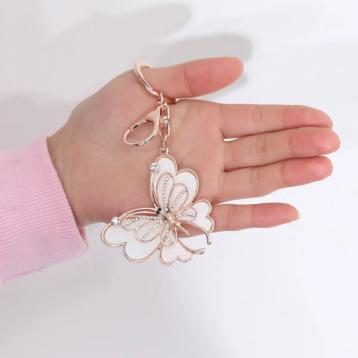 Butterfly Keychain Cute Key Chain,1 Set Butterfly Gift,Crystal Bling Diamond keychain,Butterfly Accessories for Women Car Keys 22160