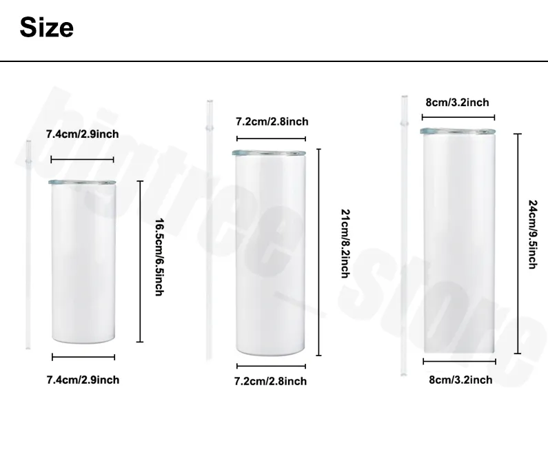 Sublimation Straight 30 Oz Sublimation Tumblers With Straw Blanks