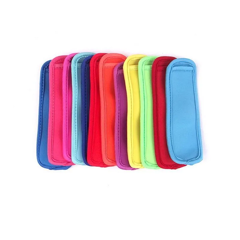 16 colors Antifreezing icelolly Bags Tools Freezer Icy Pole icicle Holders Reusable Neoprene Insulation Ice Sleeves Bag for Kids Summer