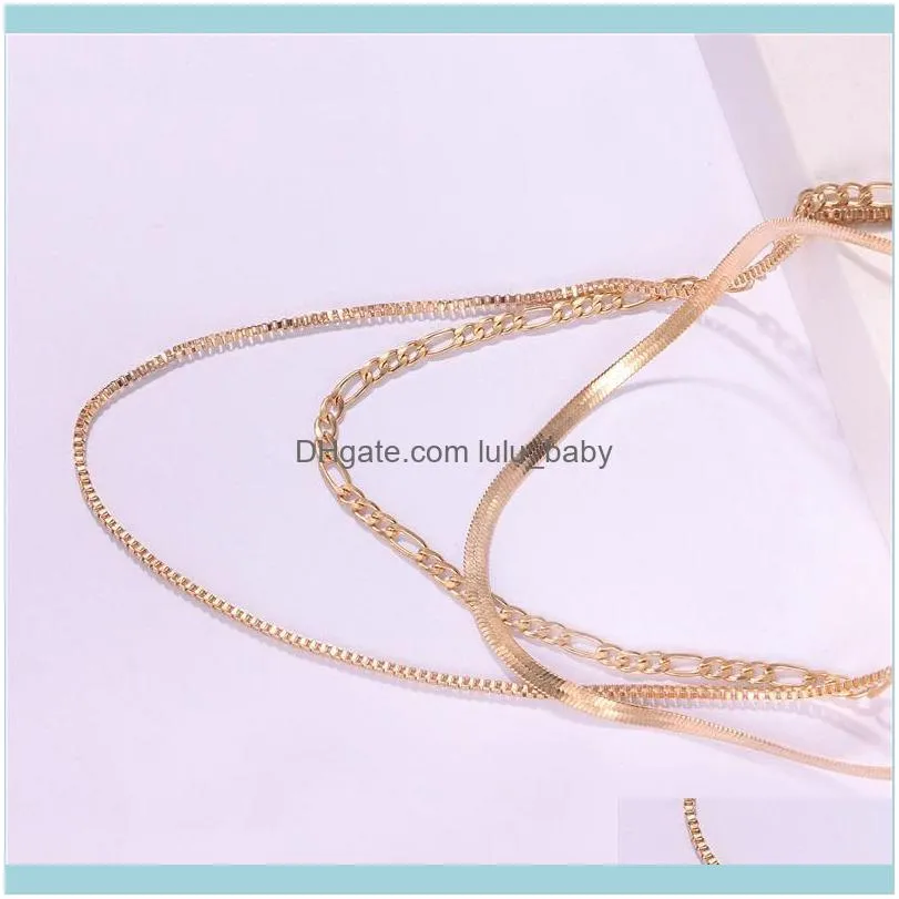 Chains Fashion Punk Multilayer Chain Necklace For Women Hip Hop Jewelry Choker Collar Stainless Steel Pendant