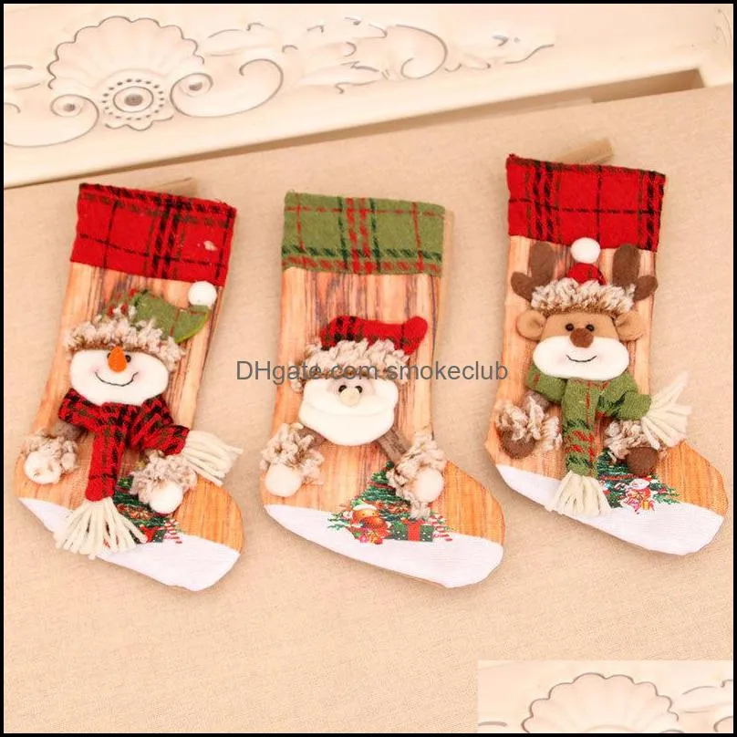 Three-dimensional printed Christmas stocking gift bag Old man snowman xmax ornaments children`s small gifts