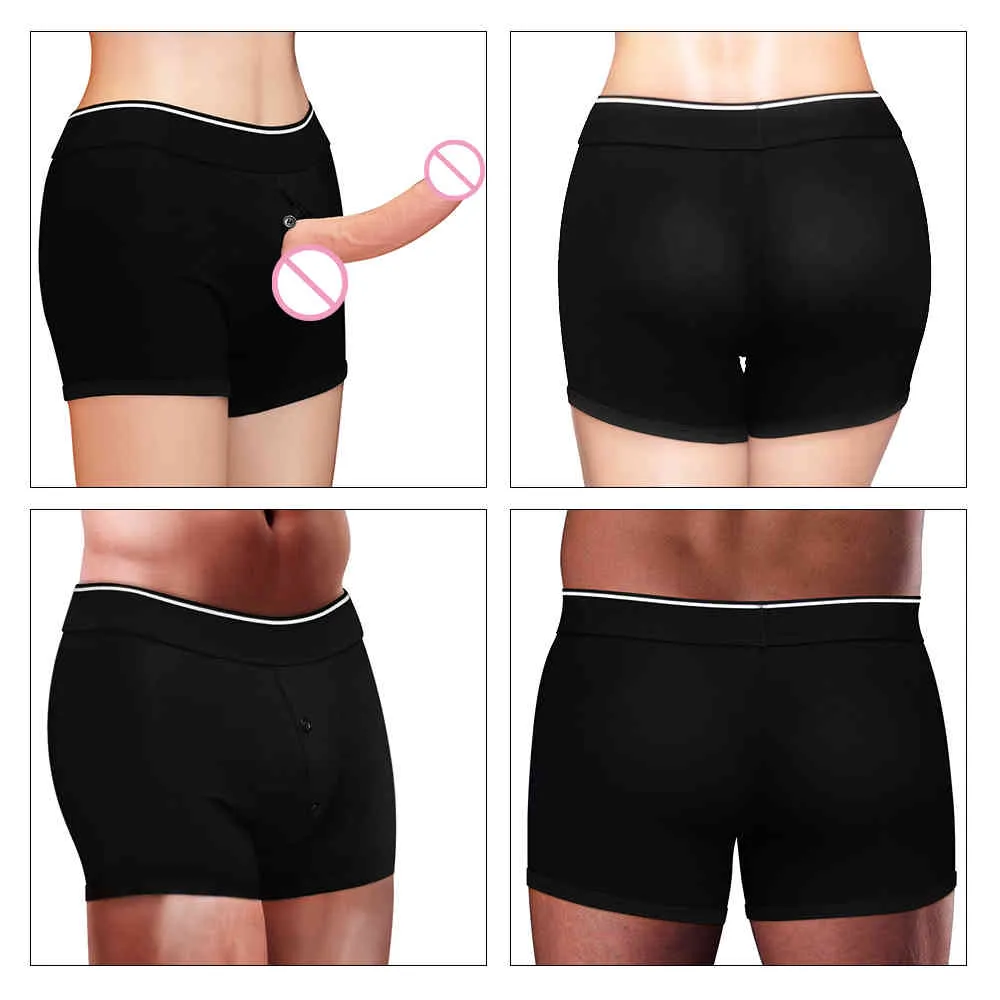 Slip in cotone unisex Pantaloncini Imbracatura per Strap-on Dong Imbracatura Imballaggio Packer S / M / L Y0408