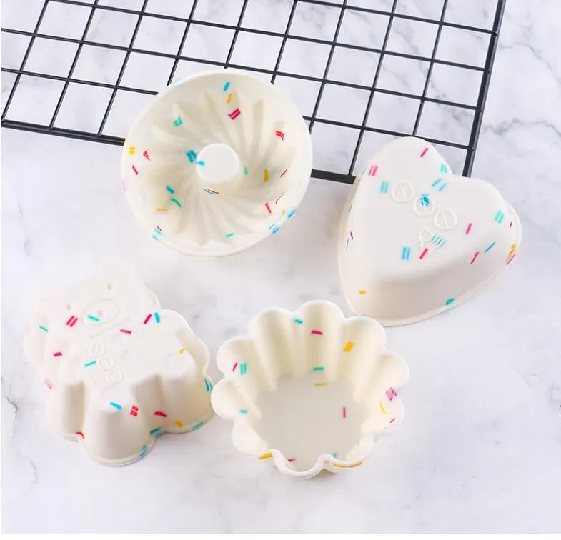 Silicone Cupcake Mould Bakeware Maker Mold Tray Kitchen Baking Tools DIY Birthday Party Cake Moulds