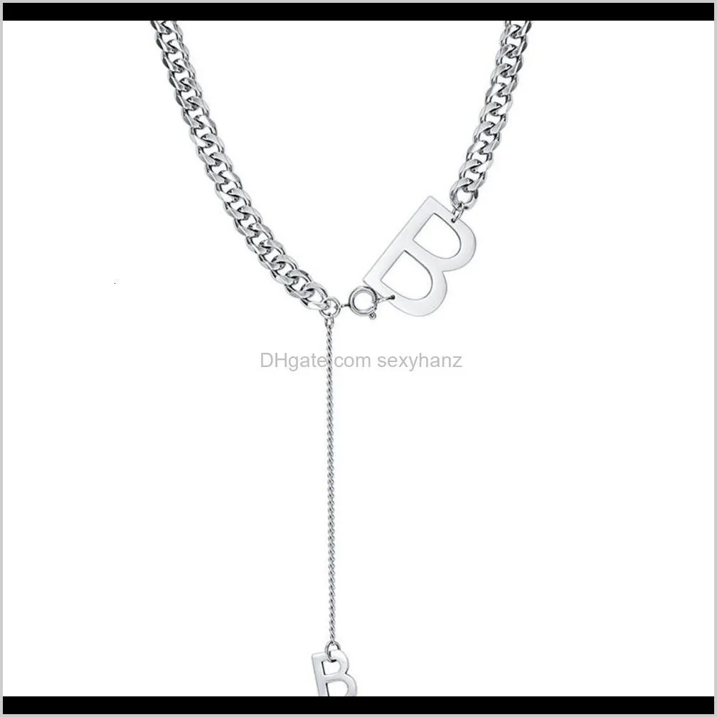 pendant letter necklace women`s personality big and small b clavicle clothes chain accessories