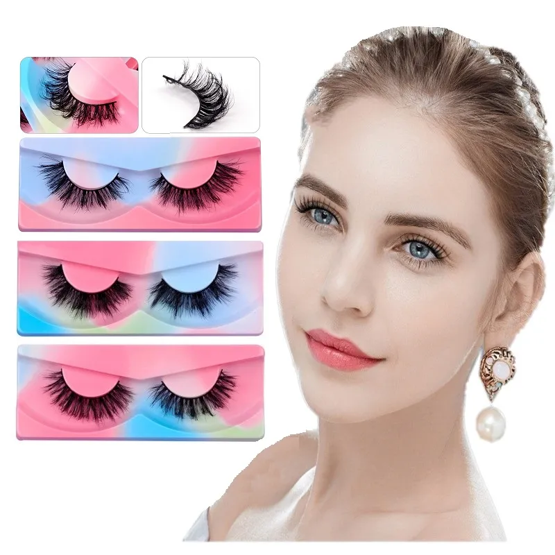 1 Pair False Eyelash 3D Faux Mink Soft Lashes Handmade Dramatic Reusable Natural Eyelashes Extension Wholesale Fake Lash Makeup