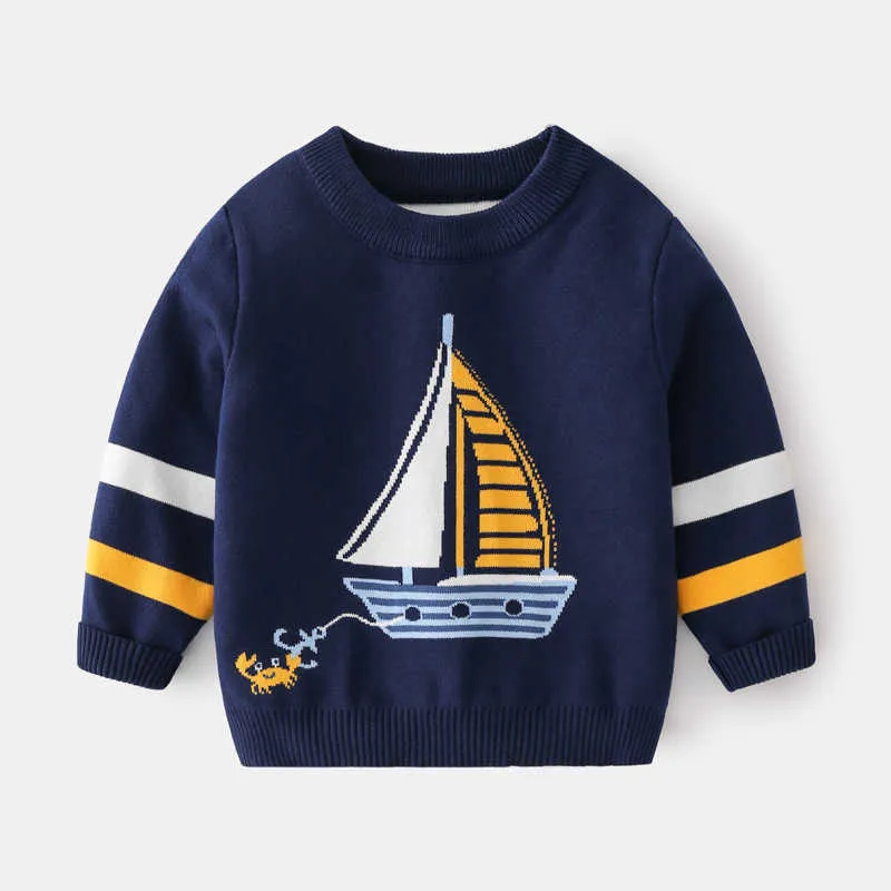 2-8T Children Sweater Toddler Kid Baby Boys Girl Winter Clothes Long Sleeve Cartoon Knit Pullover Top Cute Sweet Infant Knitwear Y1024