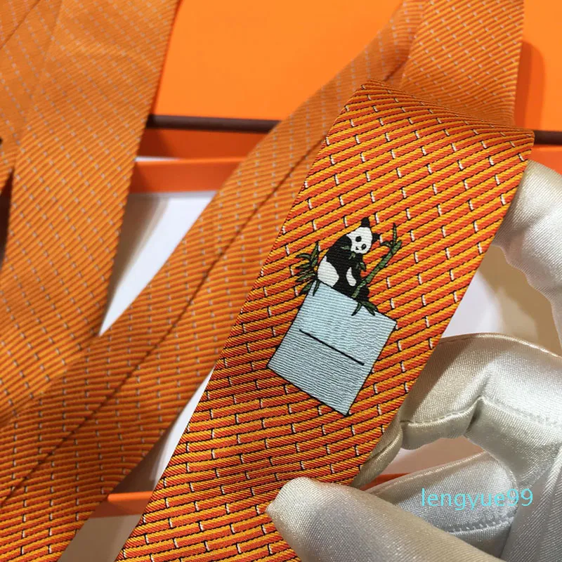Design Mens Binds Männer Krawatte Mode Neck Krawatte Panda gedruckt Luxurys Designer Geschäft Cravate Kasteween Corbata Cravattino male332r