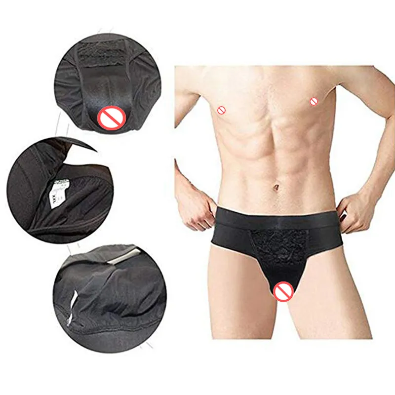 Crossdresser Silicone Fake Vaginal Panty Men Hiding Gaff False Pussy  Underwear Sissy Boxer Briefs for Drag Queen Ladyboy