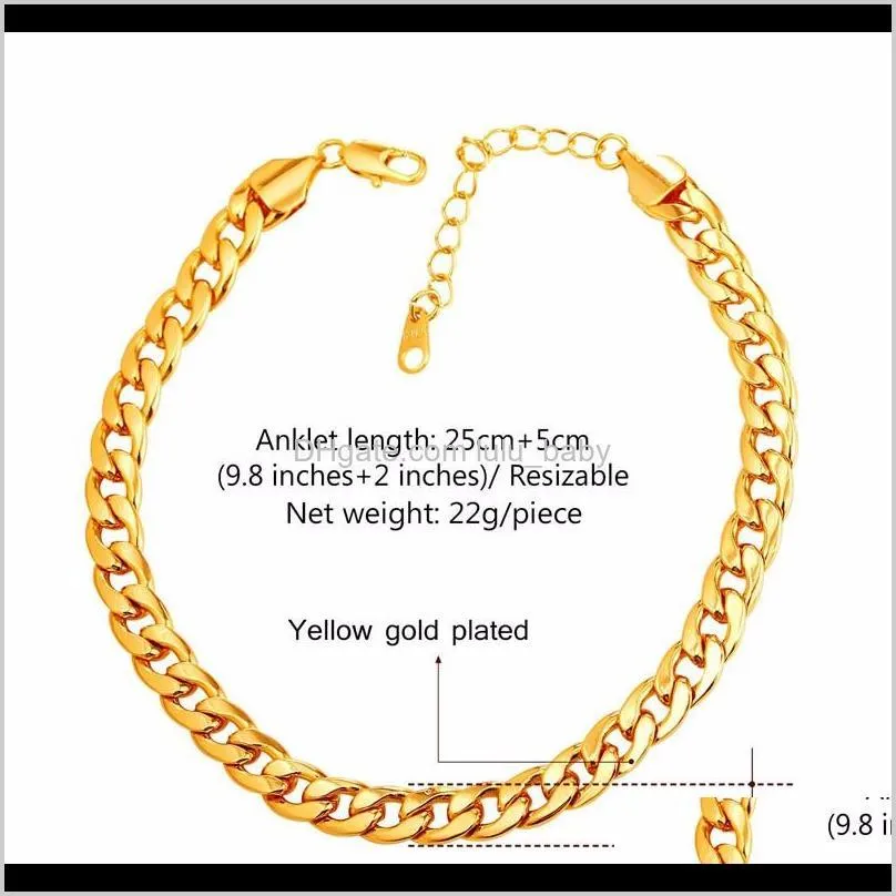anklet summer jewelry foot bracelet on the leg gold color bracelet ankle link chain anklet bracelets for women