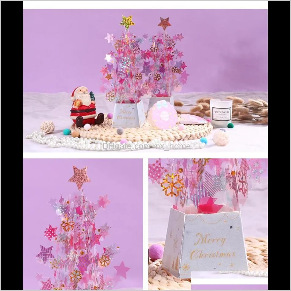 christmas greeting card crystal christmas ornaments 3d three-dimensional exquisite creative gift blessing