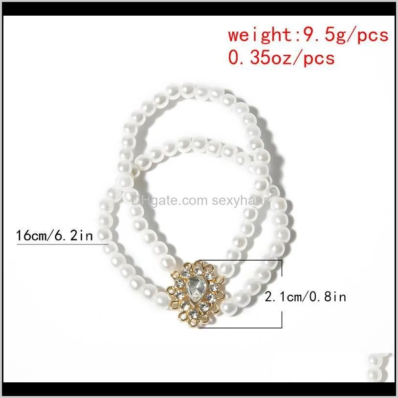 bacolod gold color charm beaded bracelets beauty pearl crystal zinc alloy jewelry for girls gifts for friends 2020 fashion