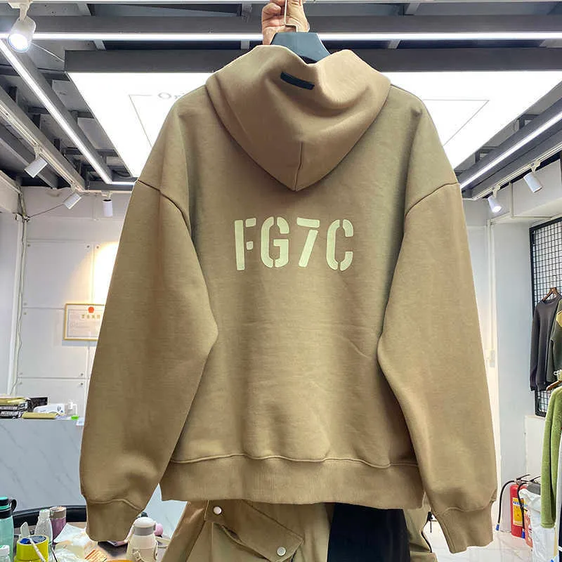 Erkek Hoodies Sezon 7 Tanrı'nın Hissedilmesi Ana Hattı Geri FG7C Akın Peluş Kazak Hoodie Erkek ve Kadın Gevşek Kazak Trend