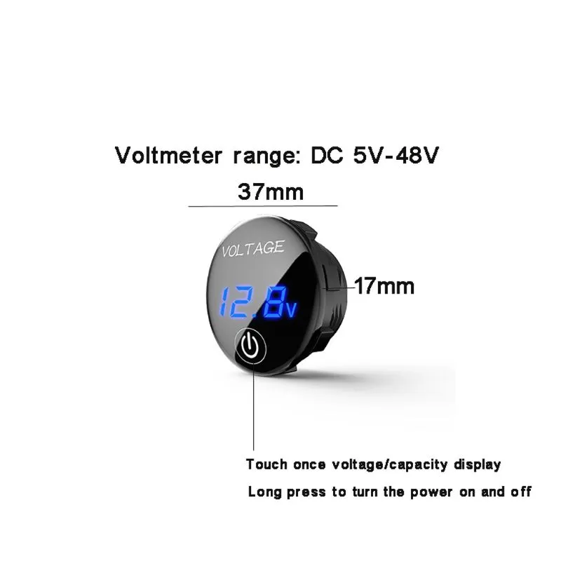 2tlg 12V-48V Wasserfest / LED Digitalanzeige Voltmeter Spannung Volt Meter