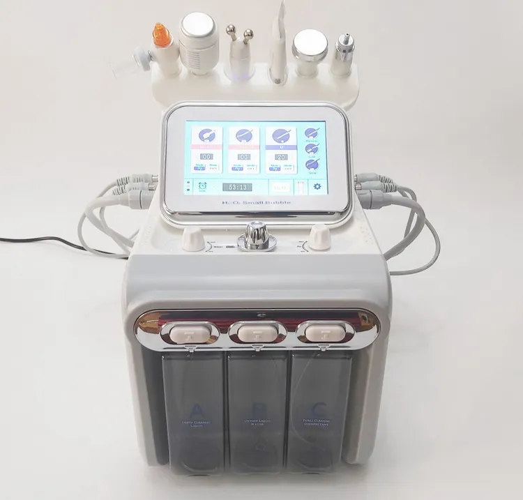 Máquina de dermoabrasión por hidra 6 en 1, rejuvenecimiento de la piel por radiofrecuencia, microdermoabrasión, hidrodermoabrasión, eliminación ultrasónica de arrugas por radiofrecuencia