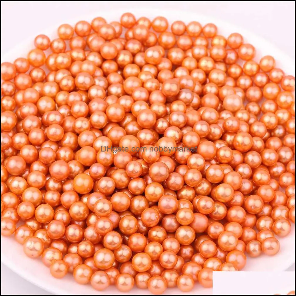 Wholesale High Luster 3A Loose round mini 3-4mm Freshwater Pearls dyed Color for jewelry diy