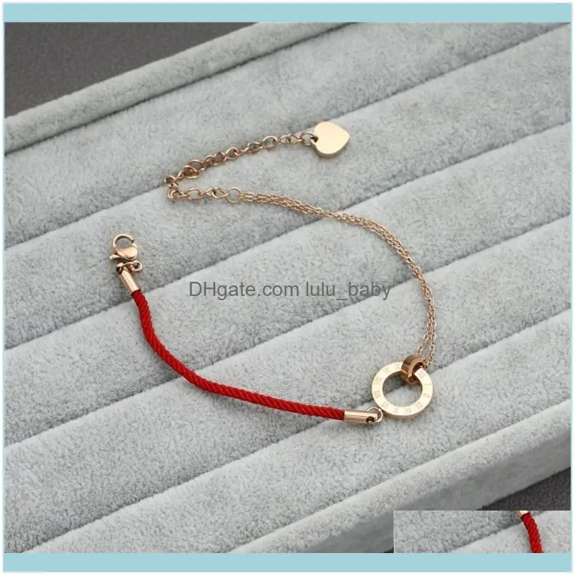 Charm Bracelets Fashion Rose Gold Plated Rope Bracelet Simple Style For Women Girlfriend Ladybro Gift B1290