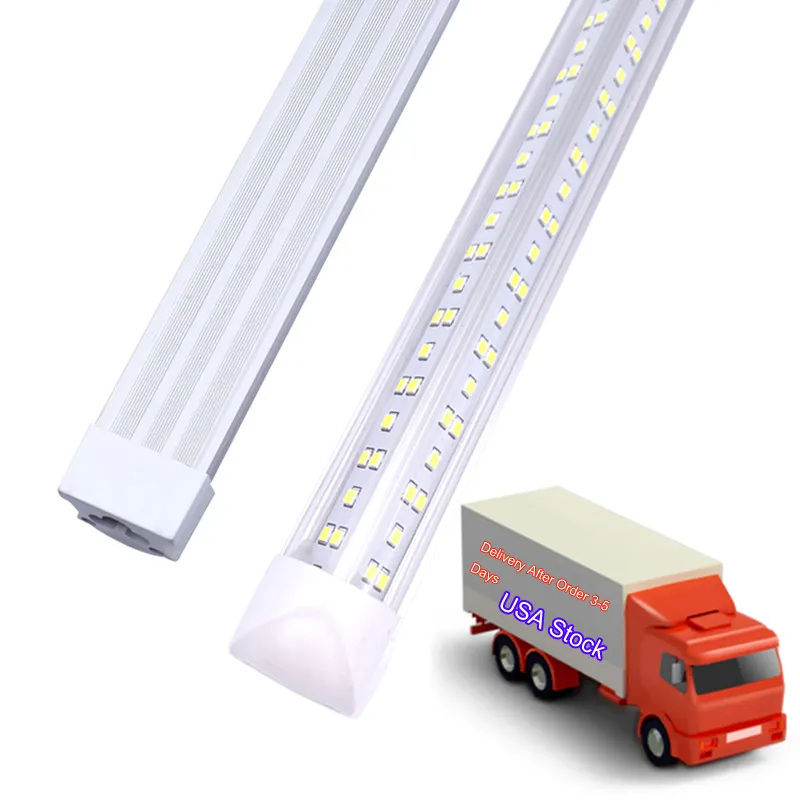 25-Pack, LED-butiksljus, 8FT-rör 100W 10000LM 6000K, kallt vit, v Form 144W 6500K 14400LM