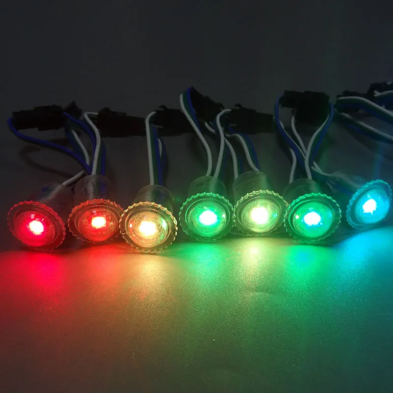 16mm średnica przezroczysta pokrywa mleka moduł Light IP68 Wodoodporna WS2811IC LED Pixels String Cyfrowy Kolor DC5V 5050 RGB D2.0