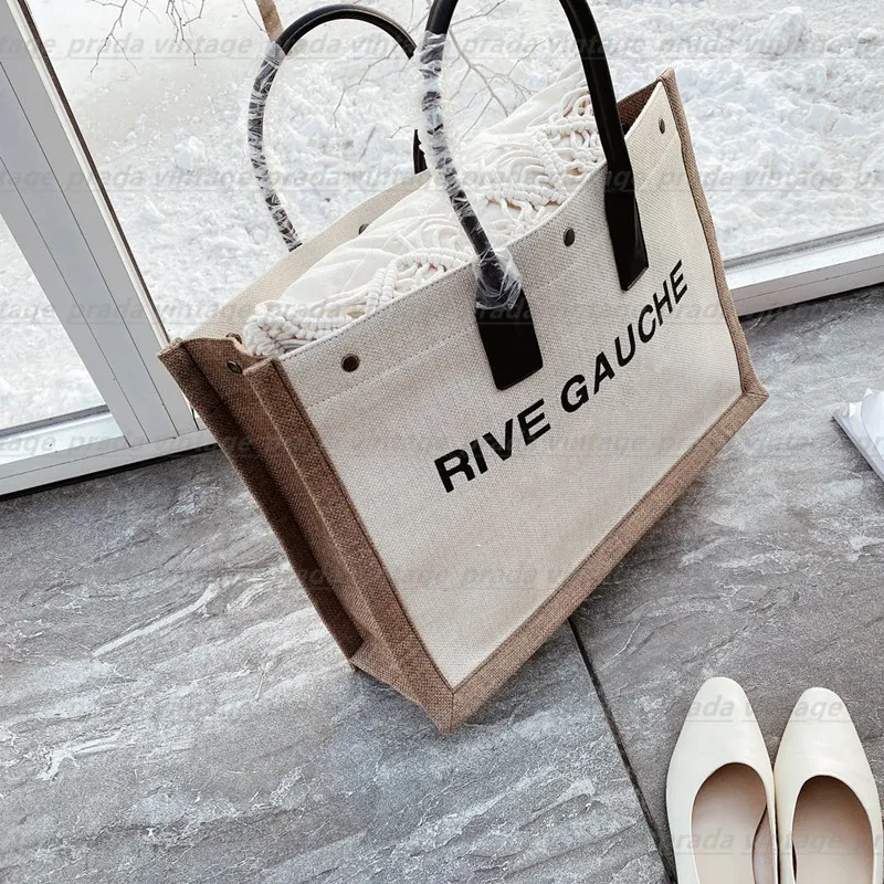 Top Women Handbags Rive Gauche Tote Shopping Bag Handbag High Quality  Fashion Linen Large Beach Bags Luxury Designer Travel Crossbody Shoulder  Wallet Purses From Top_store01, $57